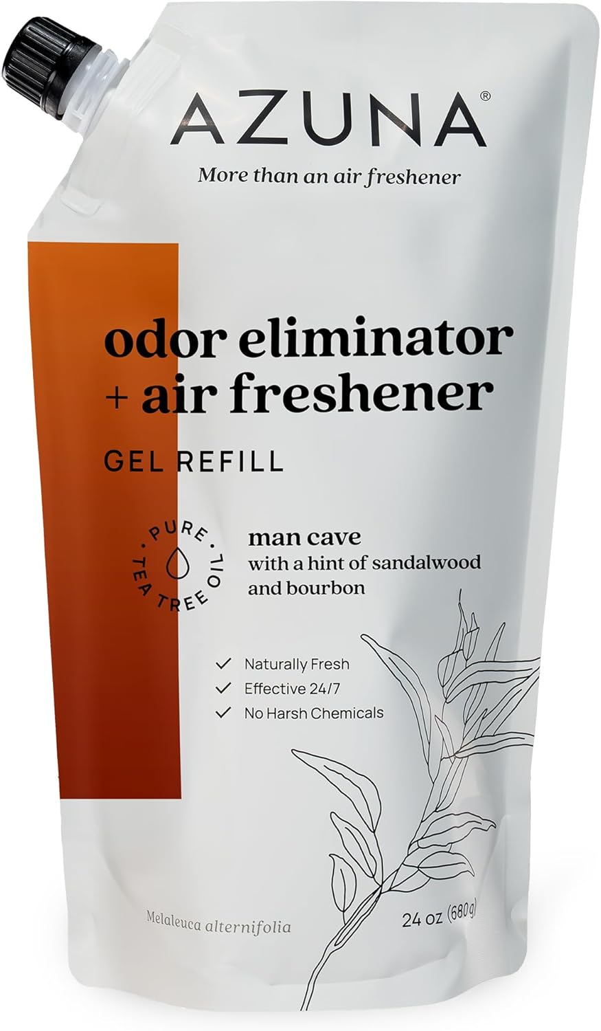 Azuna All-Natural Odor Remover Gel Refill Pouch for Fresh Air