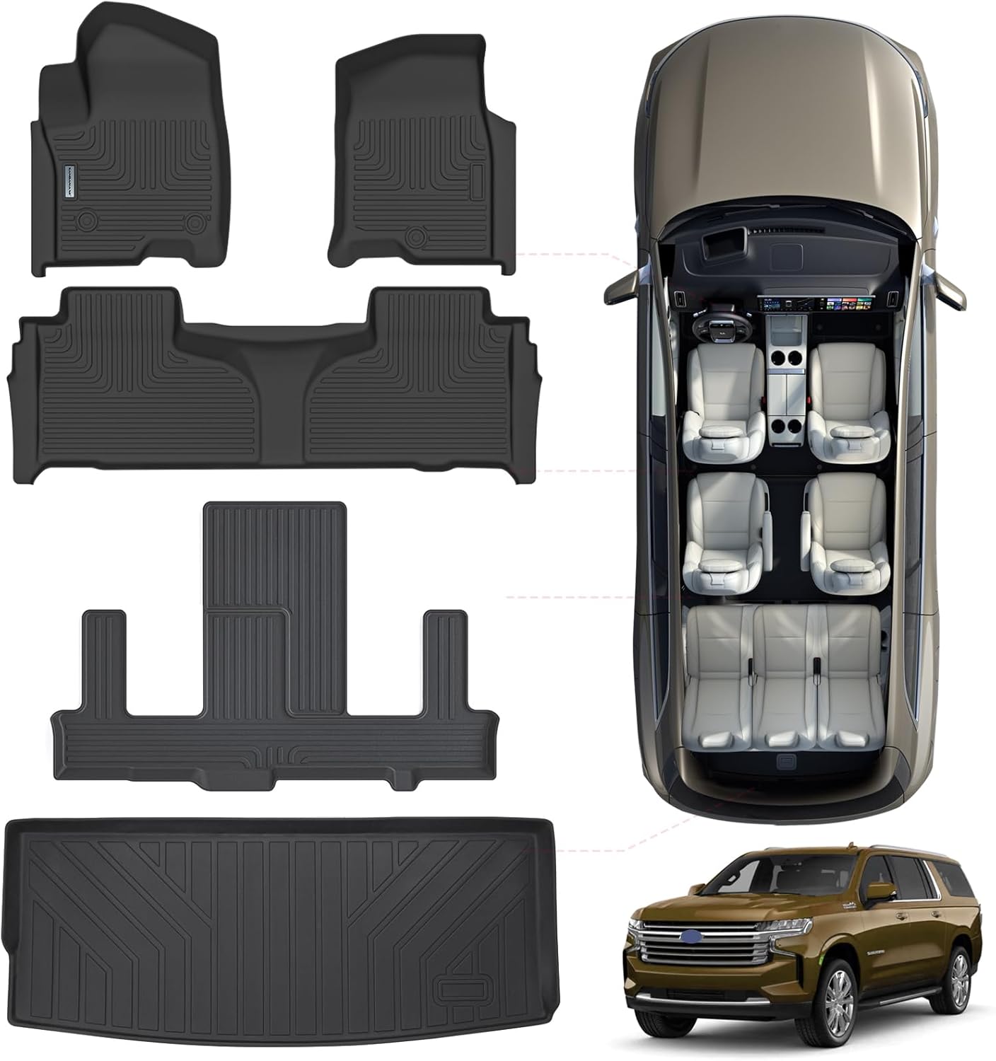 Custom Fit Floor Mats for Chevrolet Tahoe 2021-2025 Models