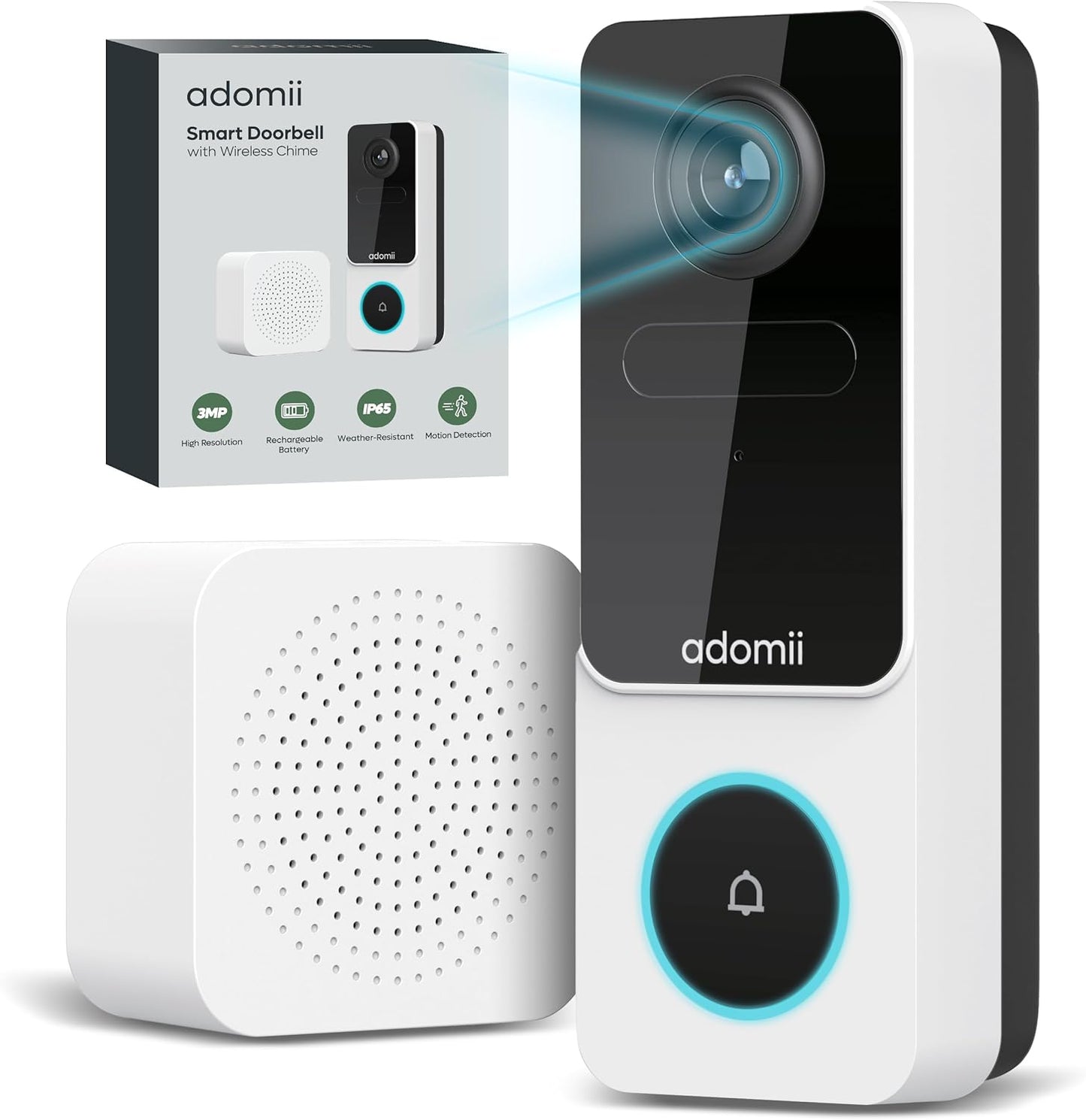 AI-Powered Wireless Doorbell - Clear 3MP Video - 6-Month Battery - Smart Security
