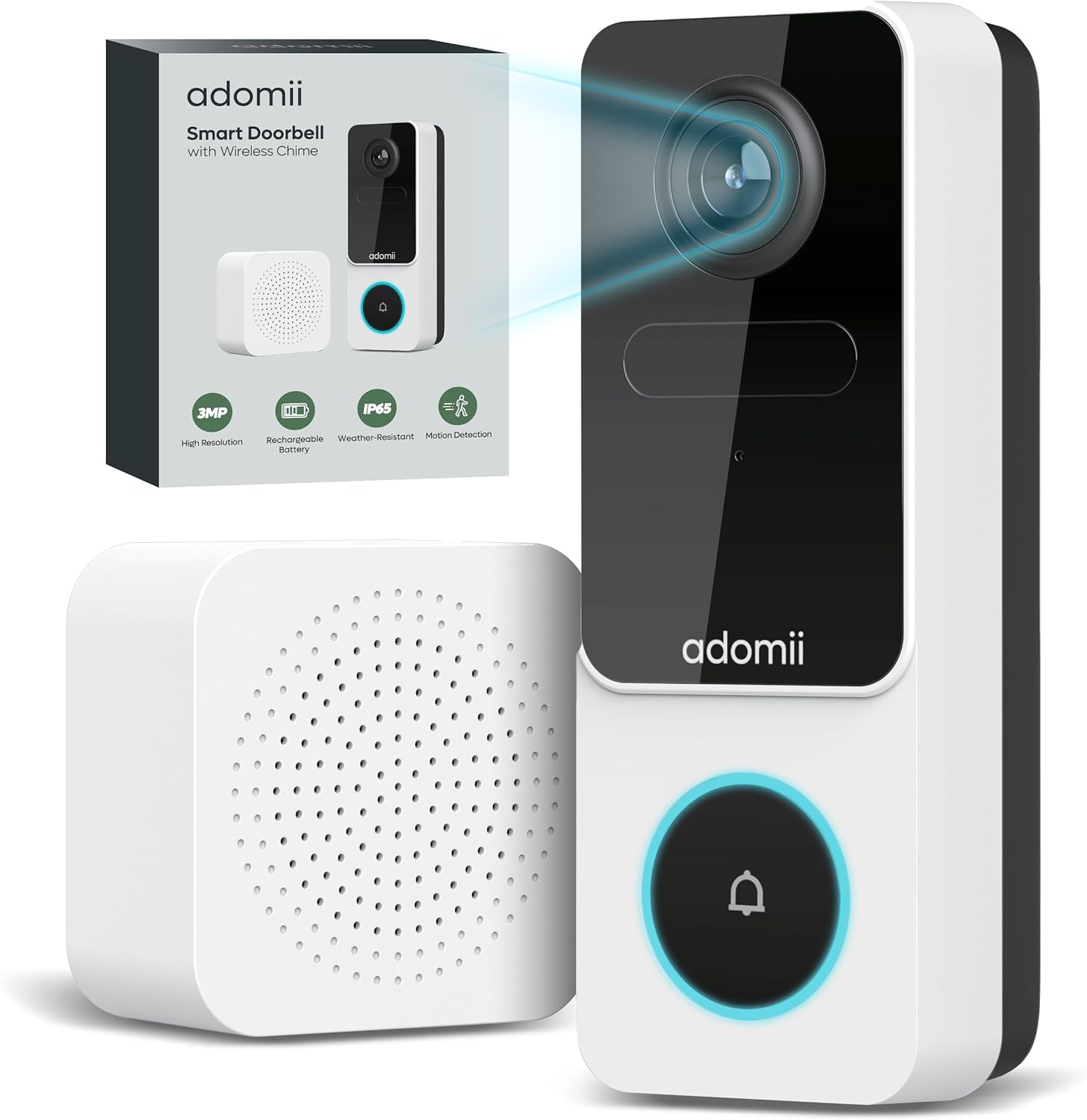 AI-Powered Wireless Doorbell - Clear 3MP Video - 6-Month Battery - Smart Security