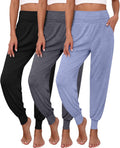 Ficerd 3 Pack Women's Lounge Pants - Cozy High Waist Joggers Soft