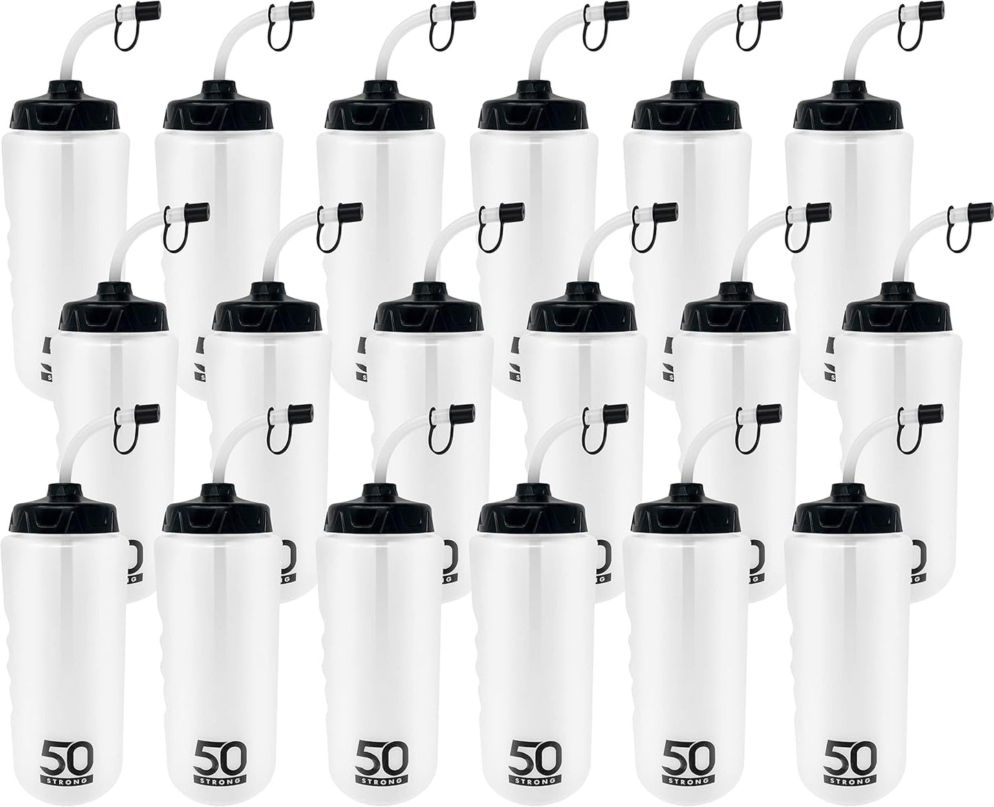1 Liter Water Bottle with Straw - 18-Pack for Sports Teams