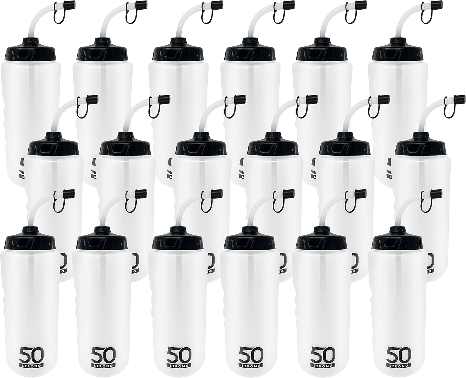 1 Liter Water Bottle with Straw - 18-Pack for Sports Teams