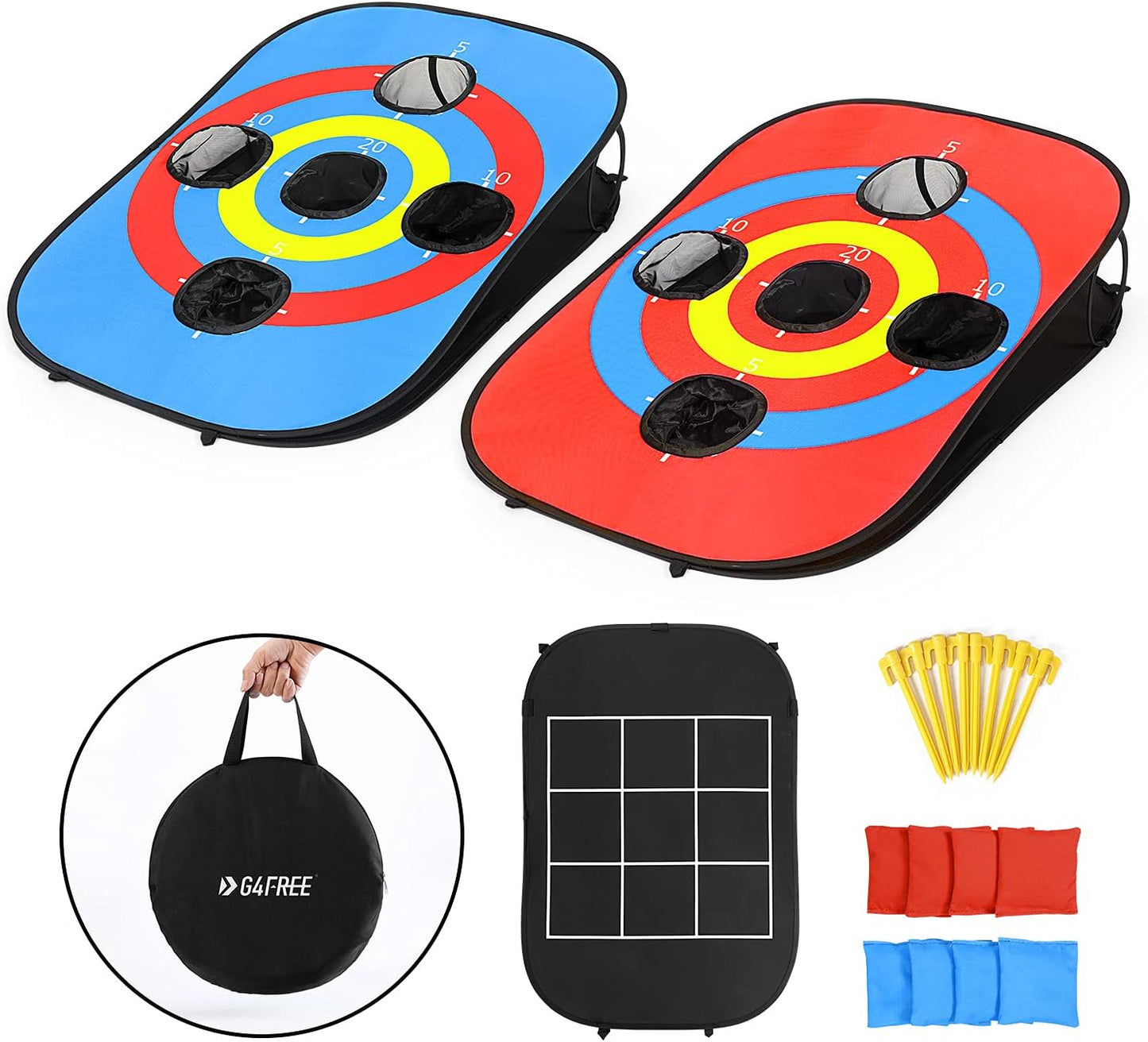 G4Free Portable Collapsible Cornhole Game Set for Travel Fun