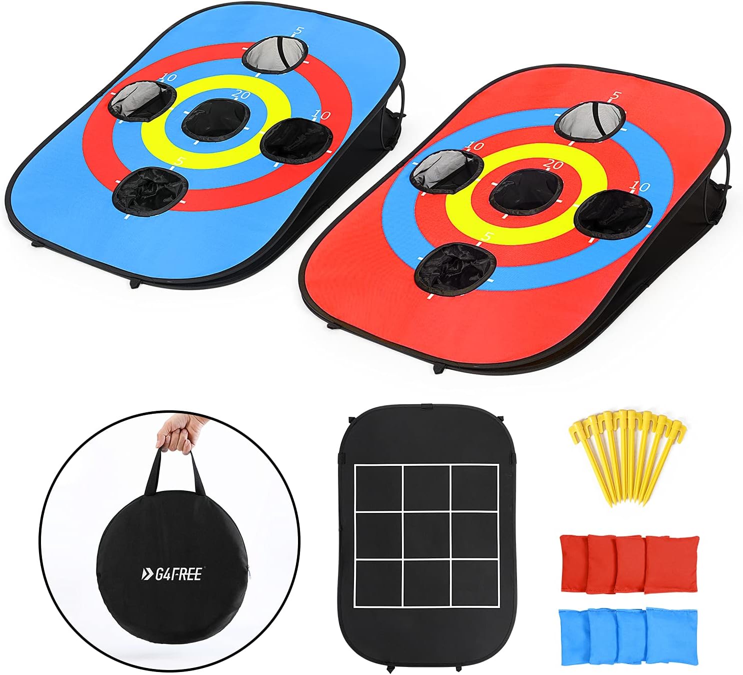 G4Free Portable Collapsible Cornhole Game Set for Travel Fun