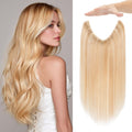 Halo Hair Extensions 16 in Ash & Bleach Blonde Halo - Invisible Wire
