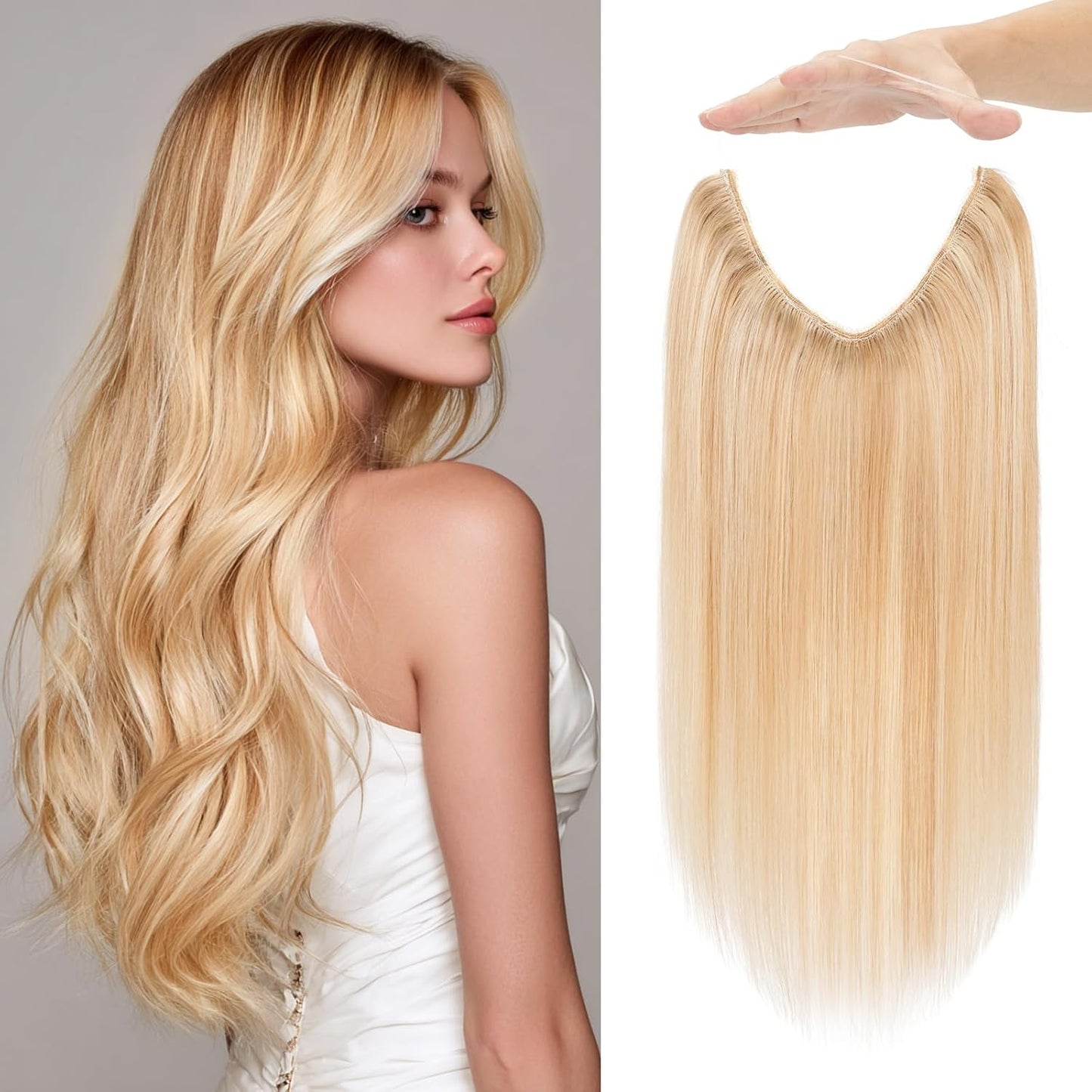 Halo Hair Extensions Real Human Hair for Effortless Style
