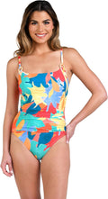 La Blanca One Piece Swimsuit Island Goddess Shirred Side - Sleek Fit