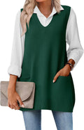Zeagoo Women's Sweater Vest Oversized V Neck Pullover - Cozy Layering