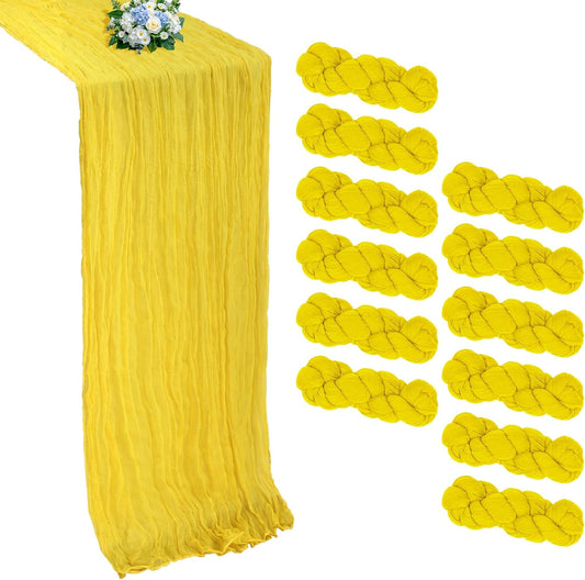 12 Pack Yellow Cheesecloth Table Runner for Elegant Events