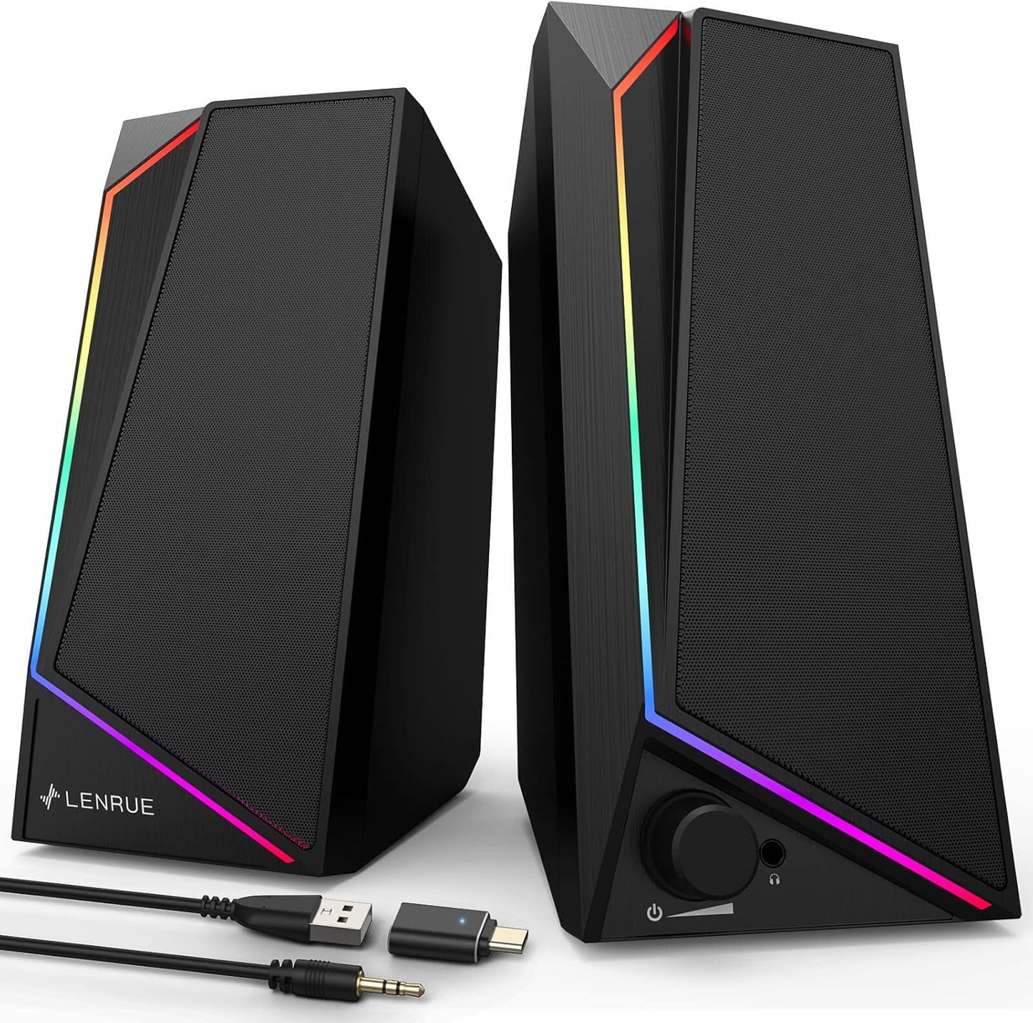 LENRUE USB Computer Speakers: Powerful Stereo Sound
