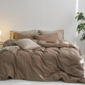 MooMee Queen Duvet Cover Set - Thick Washed Cotton Twill, Super Soft
