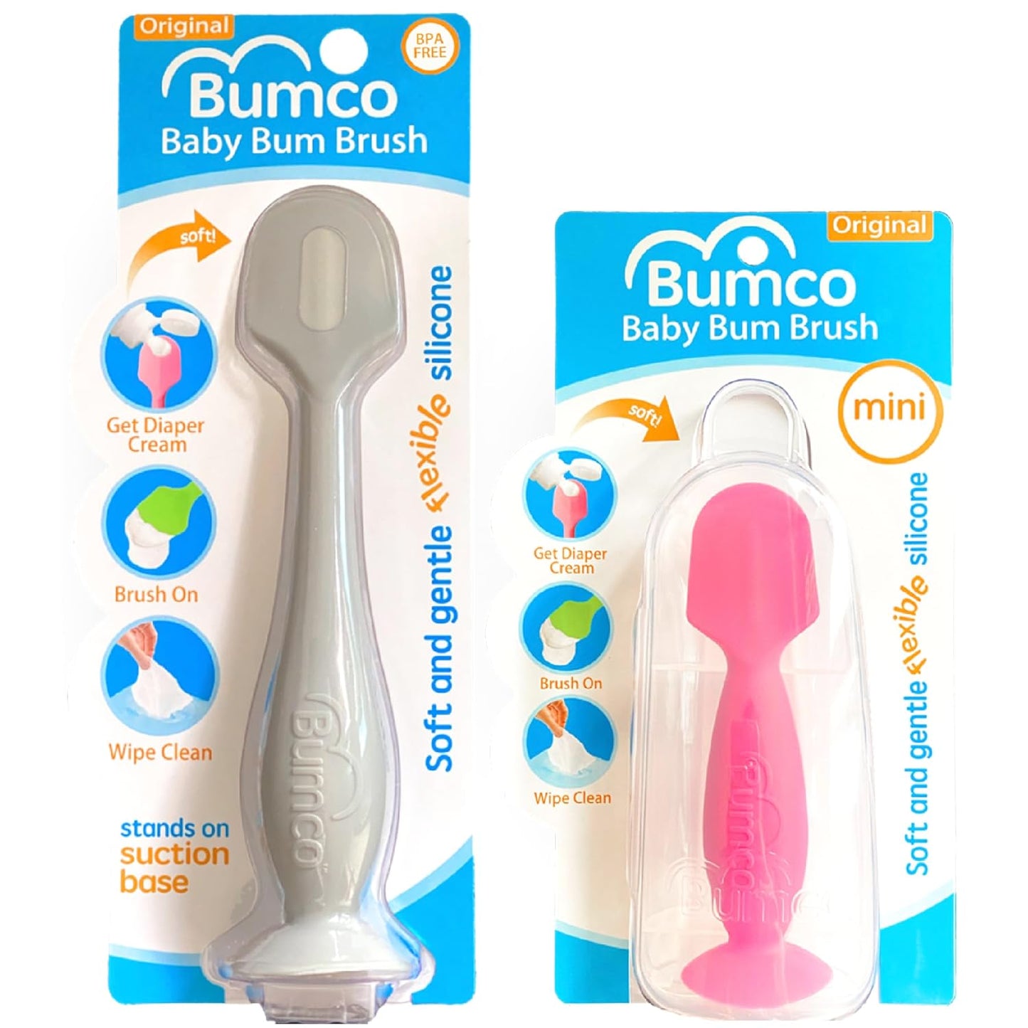 Bumco Baby Bum Brush & Cream Spatula Set - Easy Diaper Cream Application