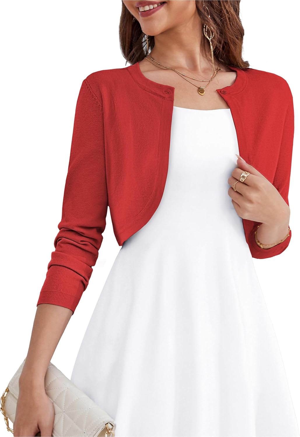 OmicGot Women's Long Sleeve Cardigan for Dresses S-XL Stylish