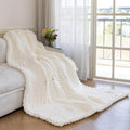 Chunky Knit Blanket 40 x 50 - Luxury Soft Cozy Throw for Couch