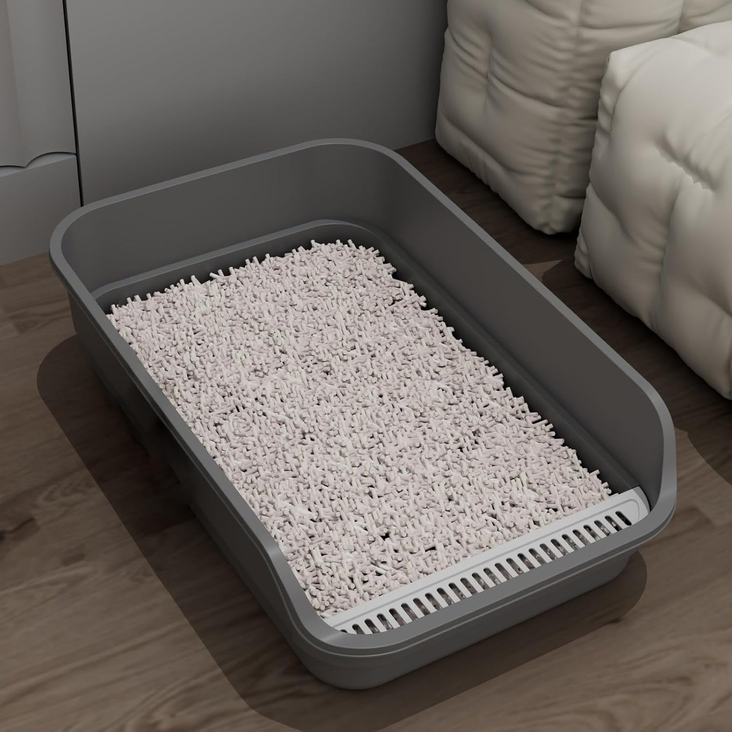 Extea Large Cat Litter Box with High Sides for Indoor Cats