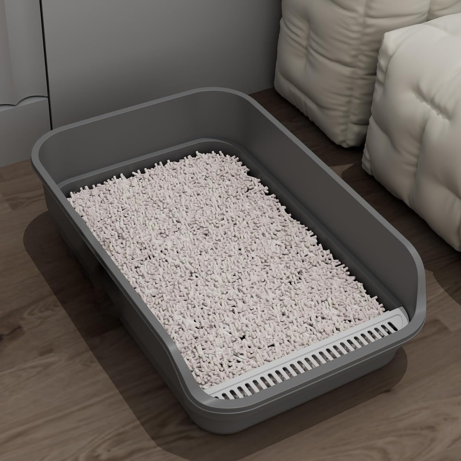 Extea Large Cat Litter Box with High Sides for Indoor Cats