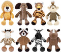 Safari Stuffed Animals Set 8 pcs 9.8 in - Cute Plush Jungle Toys