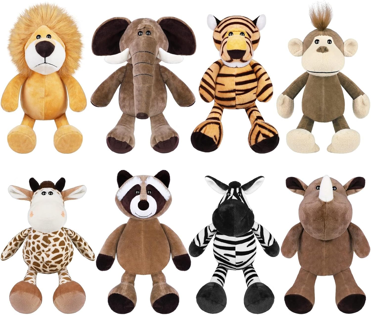 Safari Stuffed Animals Plush Jungle Animal Toys Set for Fun