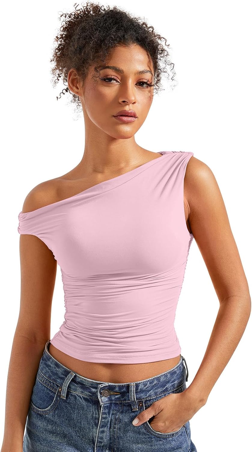 SUUKSESS Women Off Shoulder Tops for Trendy Y2K Style