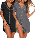Ekouaer Nightgowns for Women 2 Pack Button Down Sleepshirts - Soft as