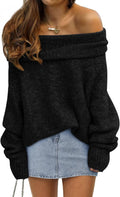 LILLUSORY Womens Off The Shoulder Sweater Oversized (Style WP3X)