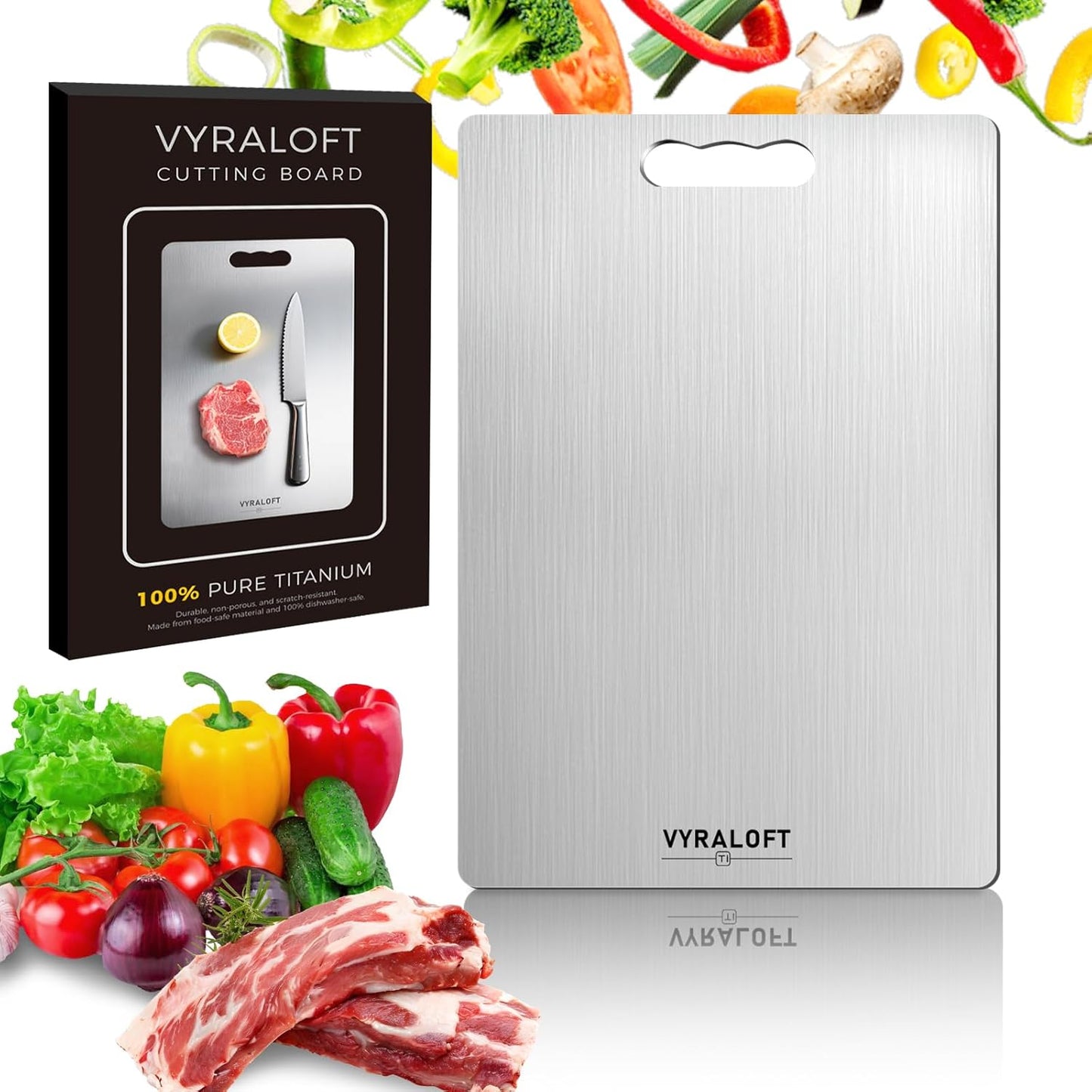 Titanium Cutting Board for Kitchen - Durable and Easy to Clean