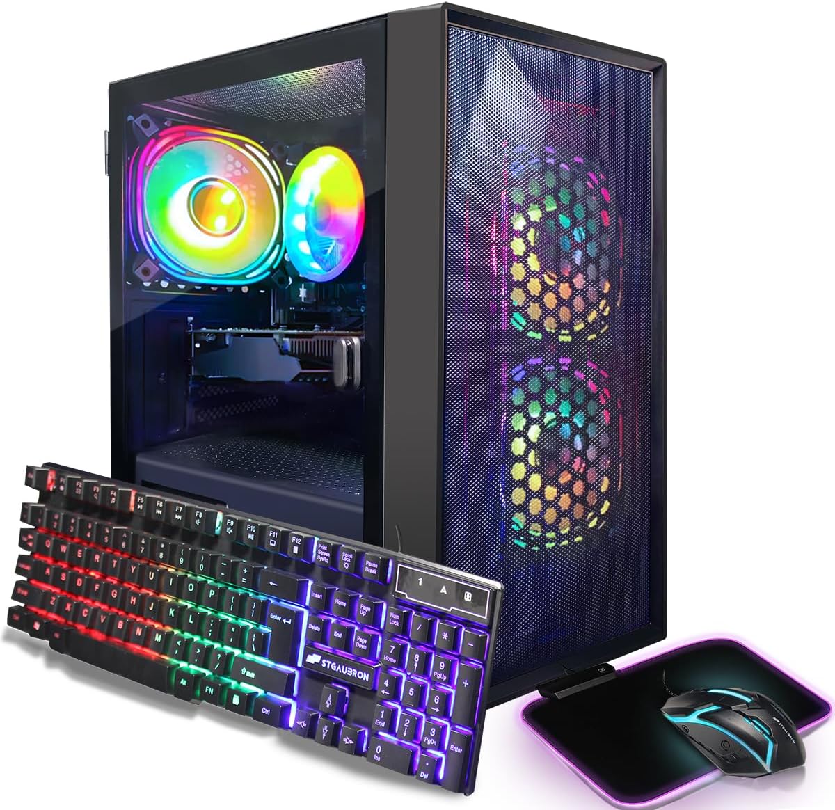 High-Performance Gaming PC with Intel Core i5-8600 and RGB Fans
