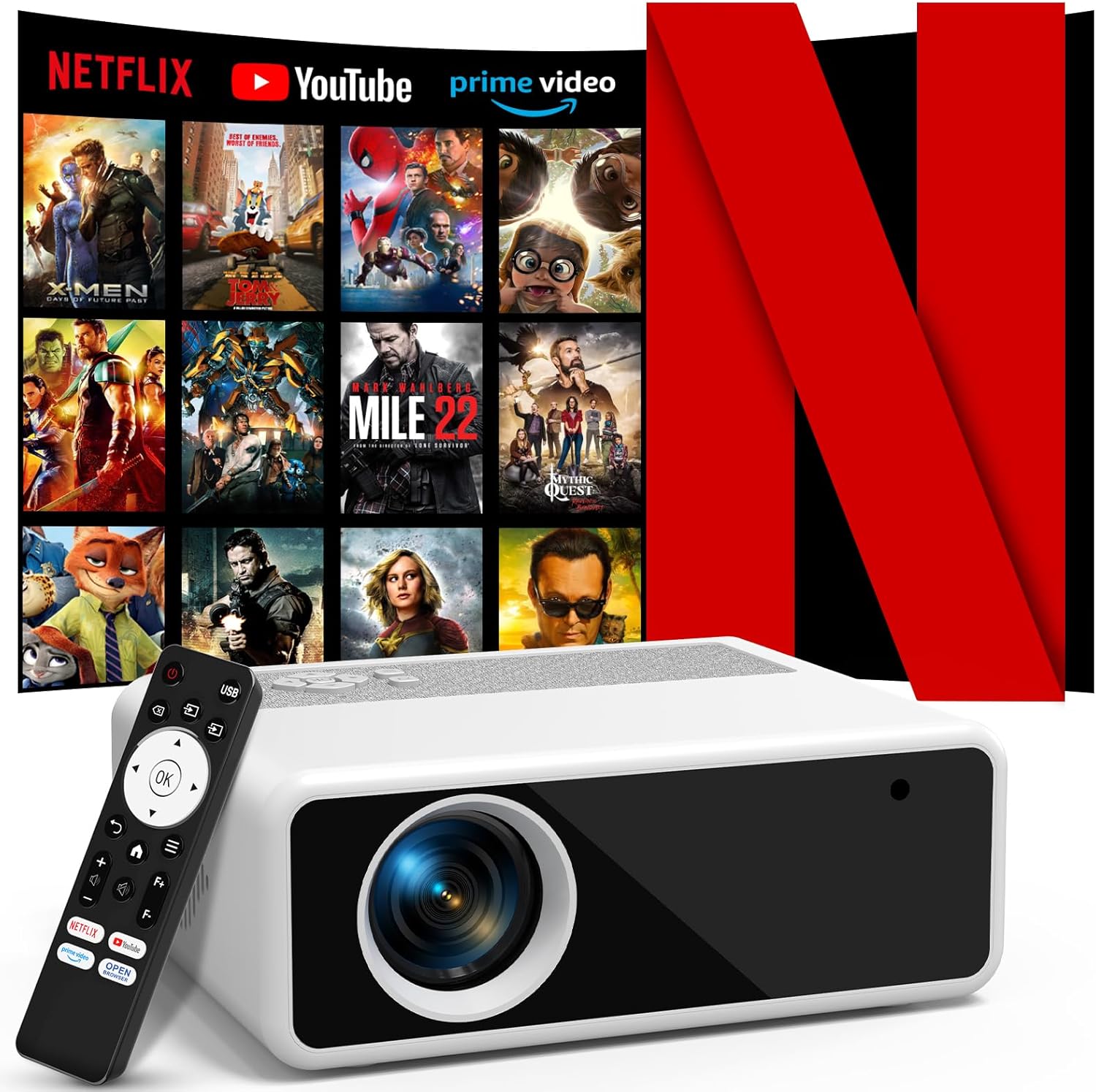 PANSEBA 4K Smart Projector: Ultimate Home Entertainment