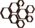 Hexagon Floating Shelves Honeycomb Wall Shelf - Driftwood Rustic Decor