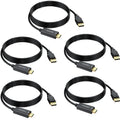 DisplayPort to HDMI Cable 6 ft 5-Pack - 4K DP to HDMI Uni-Directional