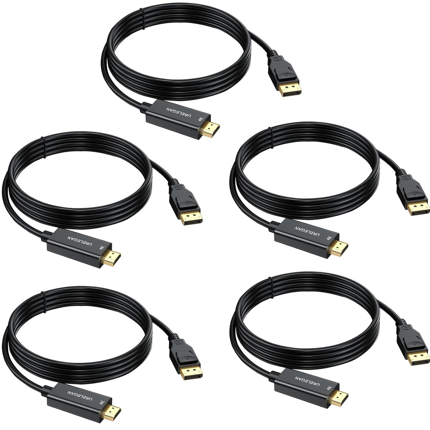 DisplayPort to HDMI Cable 6ft 5-Pack for 4K UHD Experience