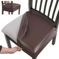 SearchI Waterproof PU Dining Chair Seat Covers Set of 6 - Removable