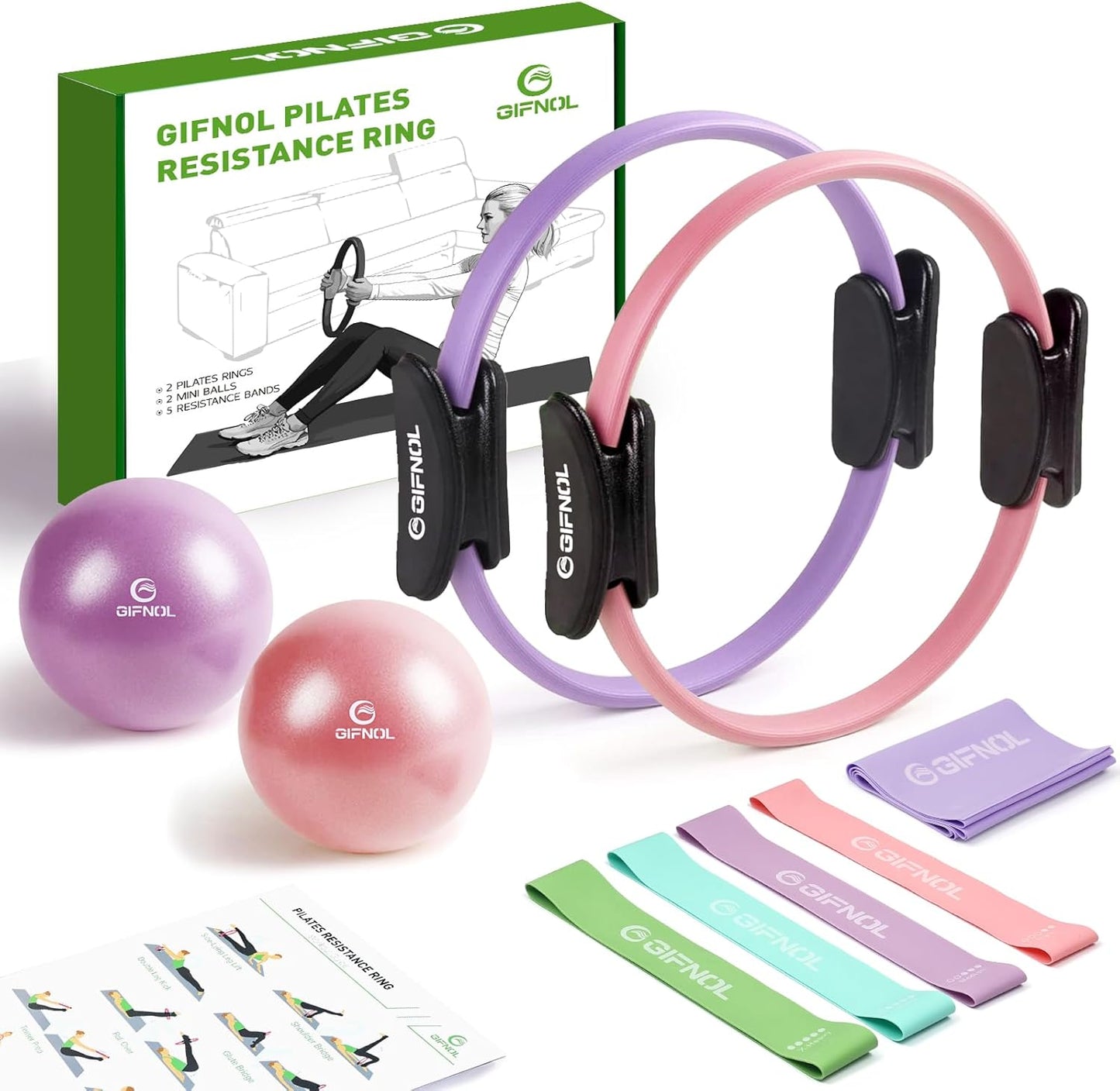 Pilates Ring and Ball Set for Home Workout - Complete Kit