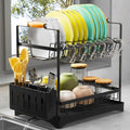 2-Tier Large Dish Drying Rack for Kitchen Counter - Space-Saving
