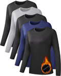 Long Sleeve Thermal Shirts for Women 5 Pack - Ultra Soft Fleece Lined