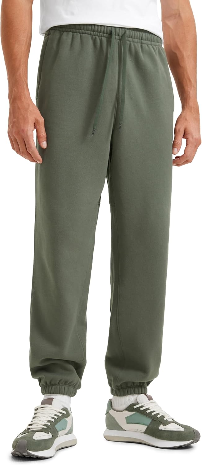 CRZ YOGA Men's Cozy 32 Fleece Sweatpants with Zip Pockets