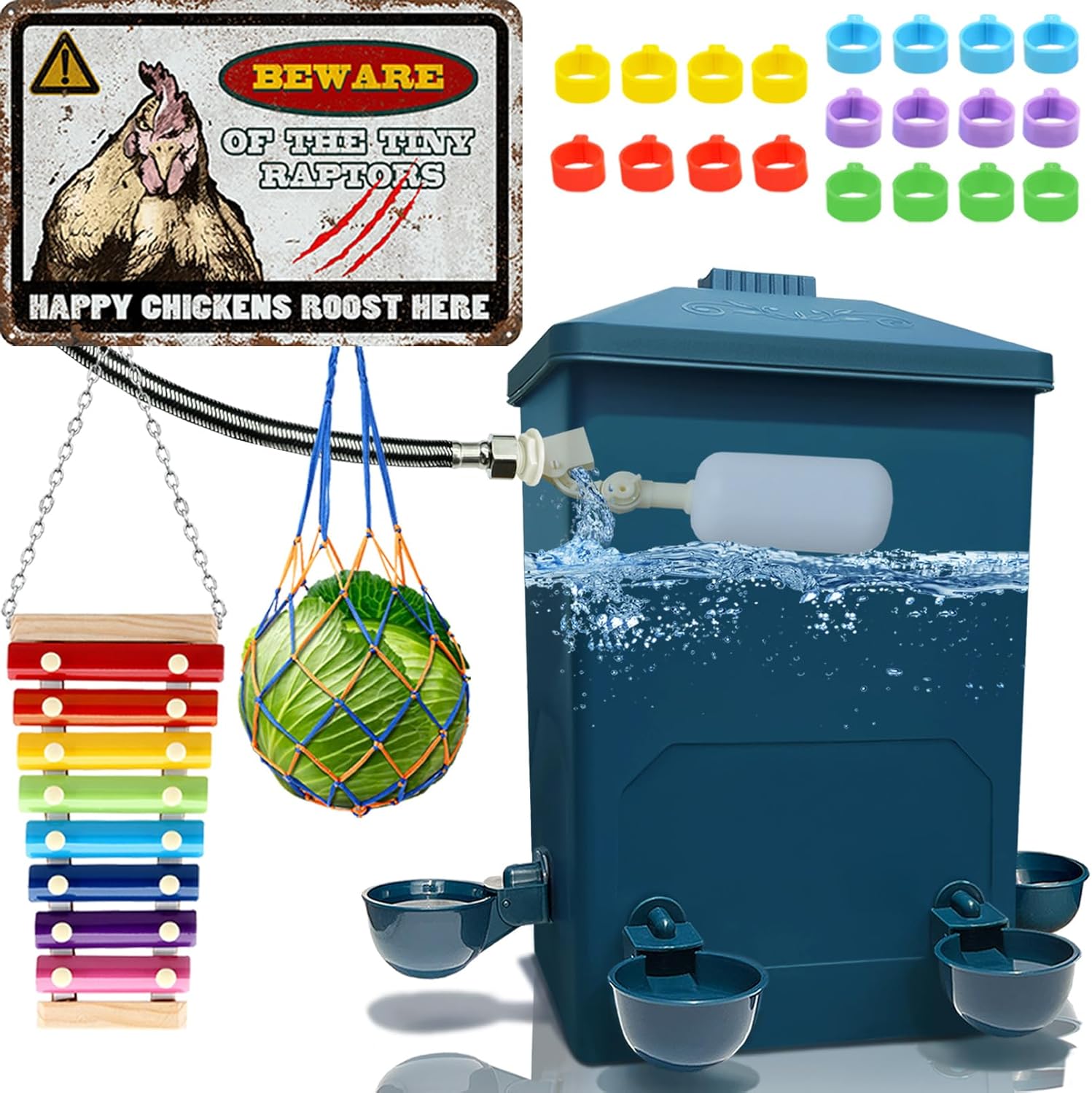 ZINZINULER Chicken Waterer with Float Control System