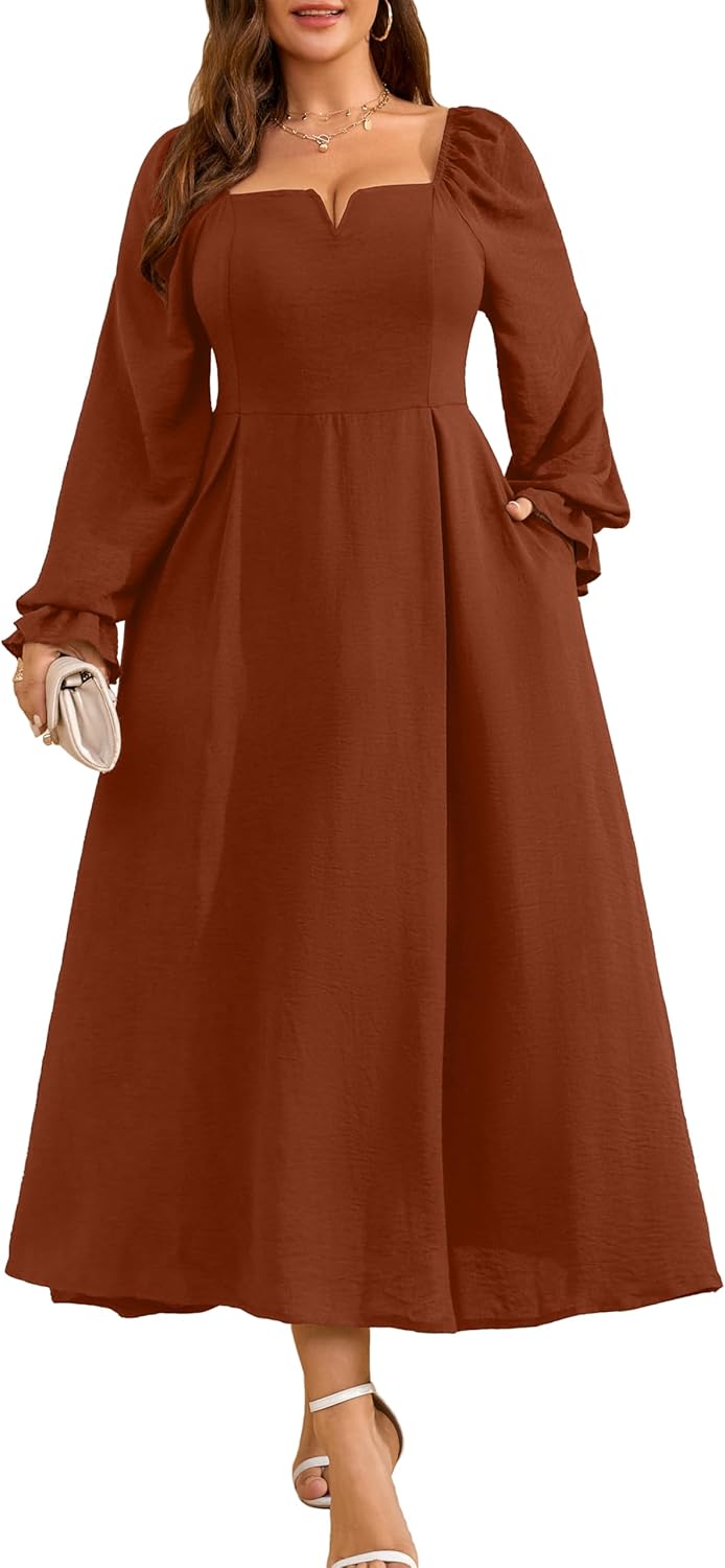 Elegant Plus Size Maxi Dress with Pockets for Weddings and Events