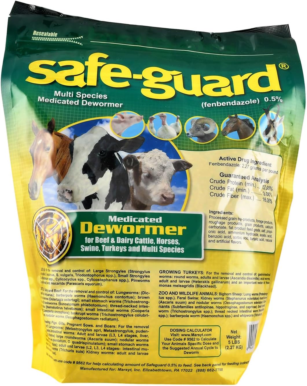 Multi-Species Dewormer for Effective Parasite Control, 5 lb