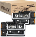 Nilight Headlights Assembly Led DRL for 1994-1998 Chevy Silverado