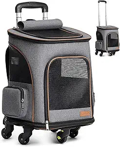 Lekereise Dog Backpack with Wheels for Small Pets Travel