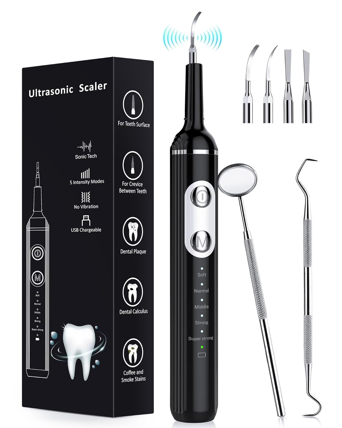 Plaque Remover for Teeth with LED Light & 5 Modes for Cleaning