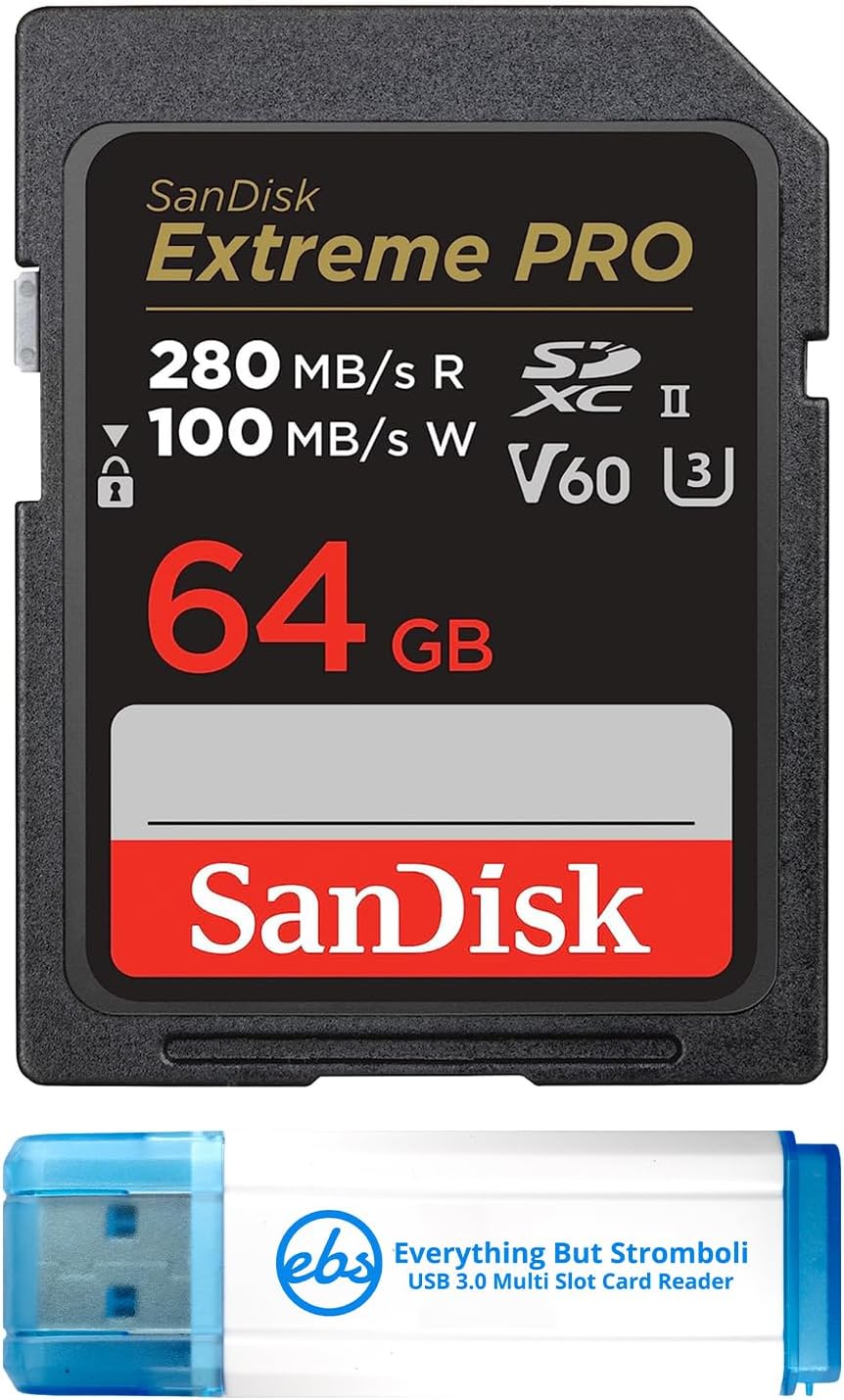 High-Speed 64GB SDXC Card + Card Reader Bundle