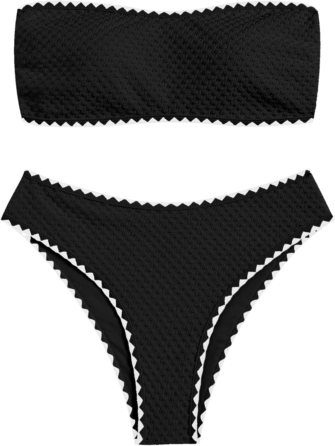 ZAFUL Women's High Cut Bandeau Bikini Set for Stylish Swims