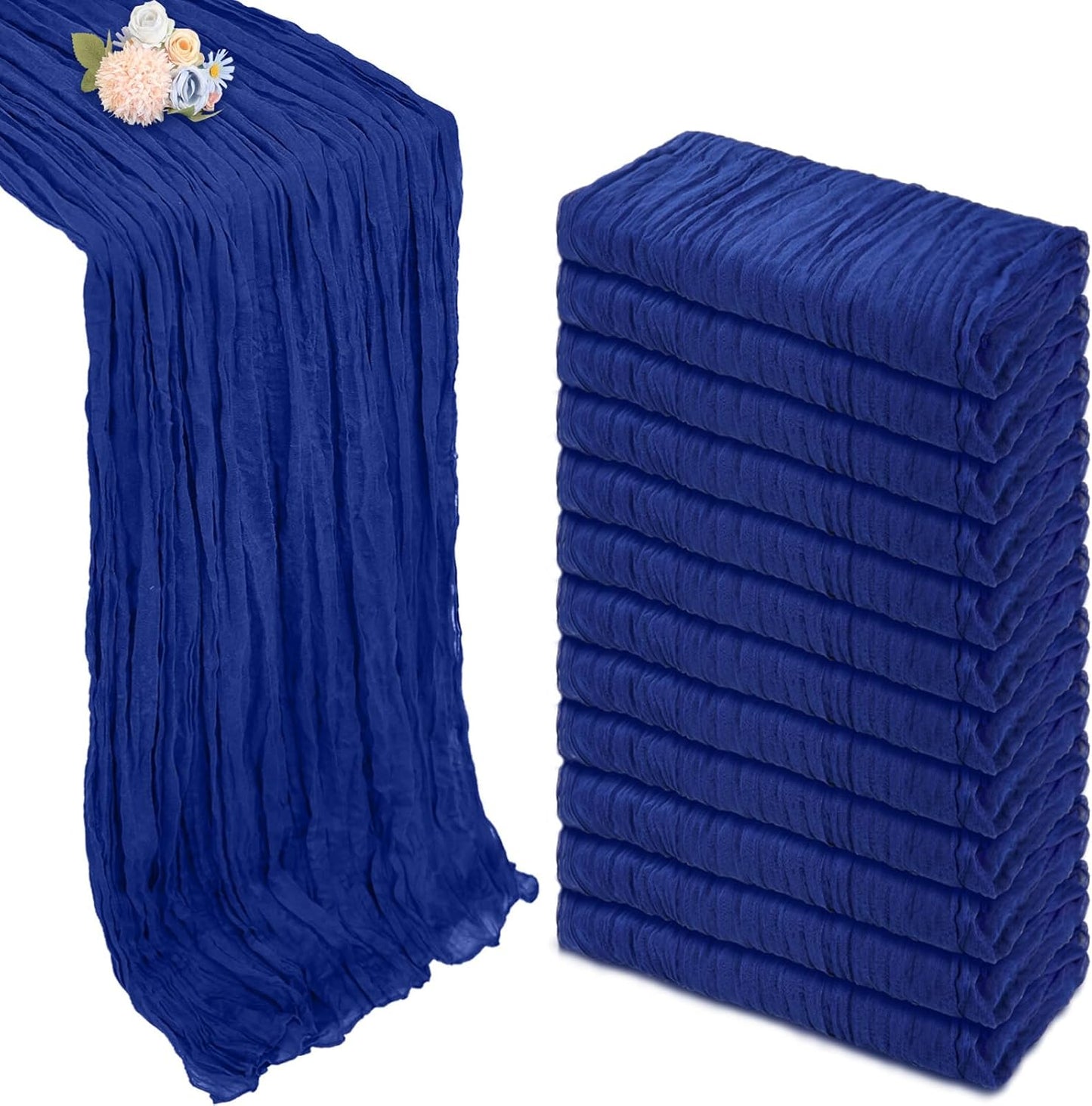 Royal Blue Cheesecloth Table Runner 12 Pack for Events
