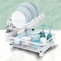 GAXmi Dish Drying Rack Over The Sink Drainer - 2-Tier White
