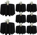 Fitable 8 Pack Black 120 in Round Table Cloths - Stain Resistant