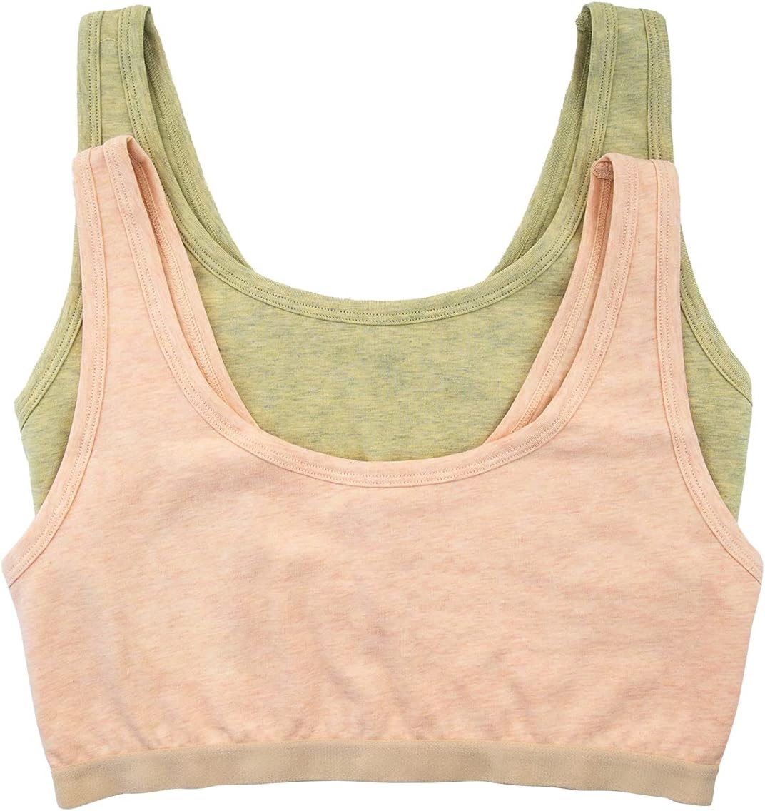 Felina Organic Cotton Stretch Bralette 2-Pack for Comfort