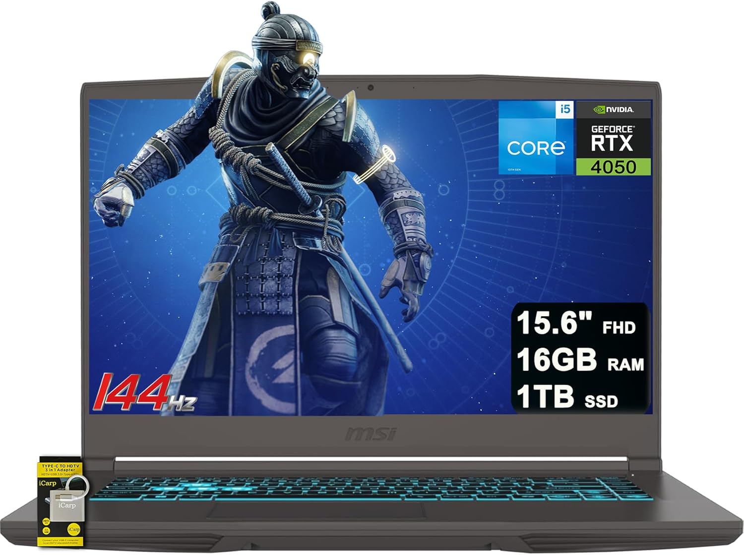MSI Thin 15 Gaming Laptop with 144Hz Display and RTX 4050